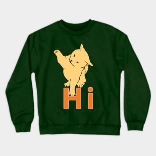 cute cat saying hi Crewneck Sweatshirt